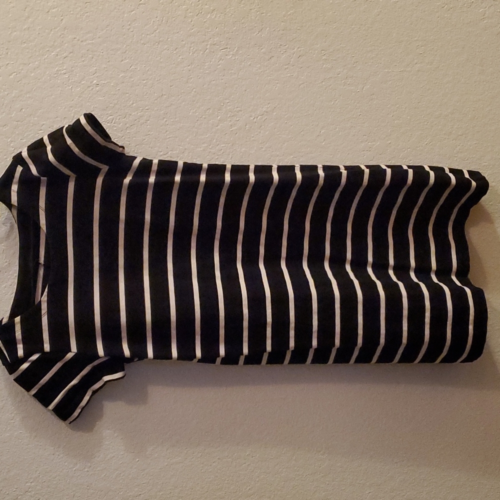 Gap black and white striped midi dress